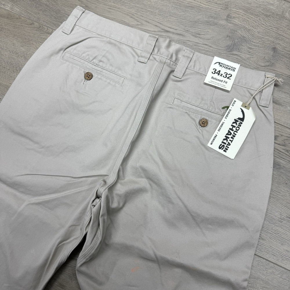 NWI Mountain Khakis Teton Twill Pant Men's Sz 34x32 Khaki Beige MARKS STAIN